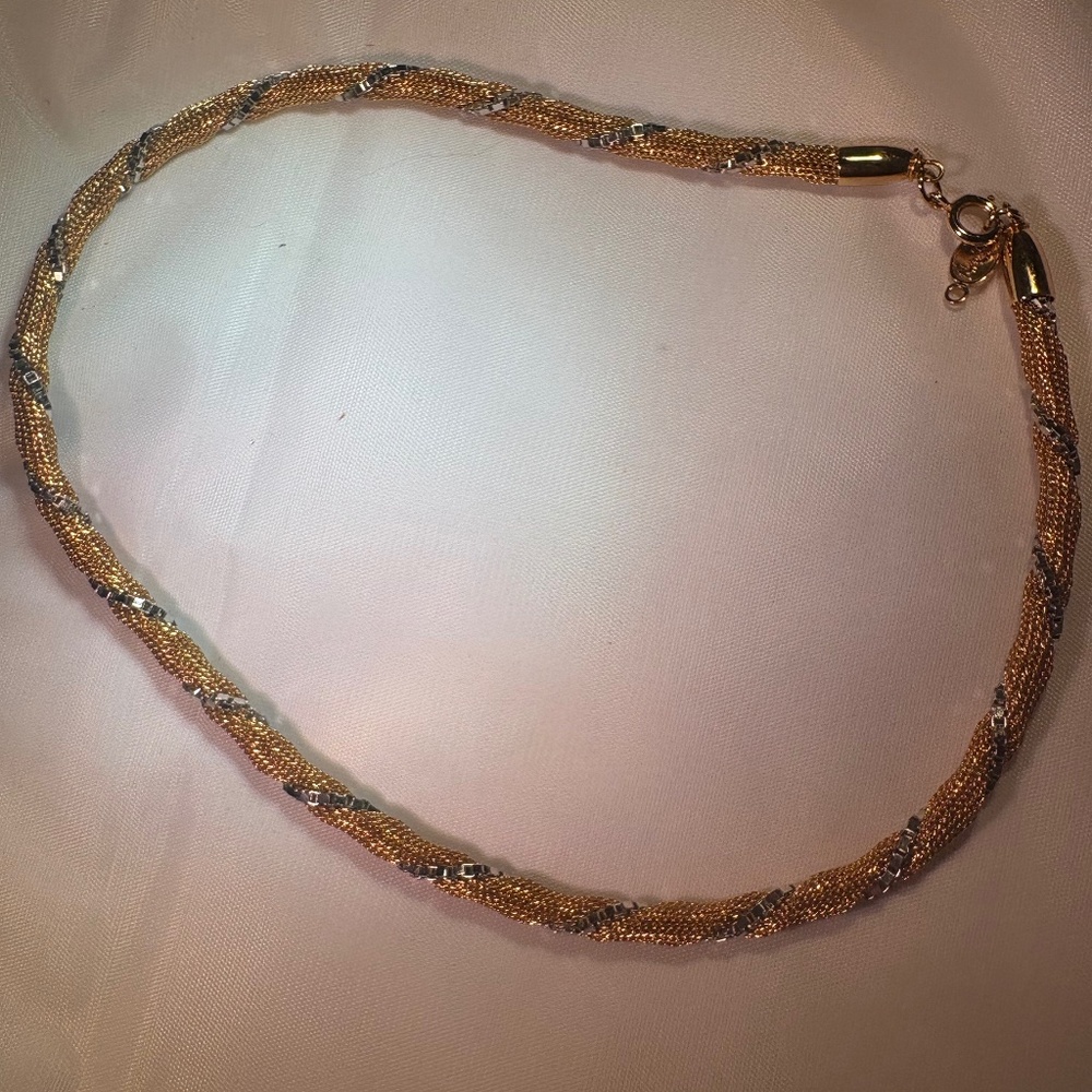 Napier Twisted Gold Tone and Silver Tone Necklace